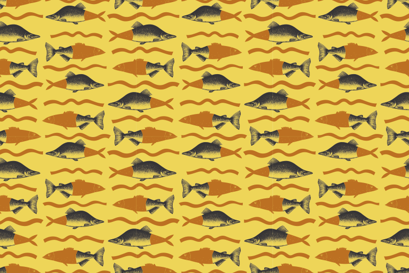 Vinyl Teppich Tiere gelbes fischmotiv - TenStickers