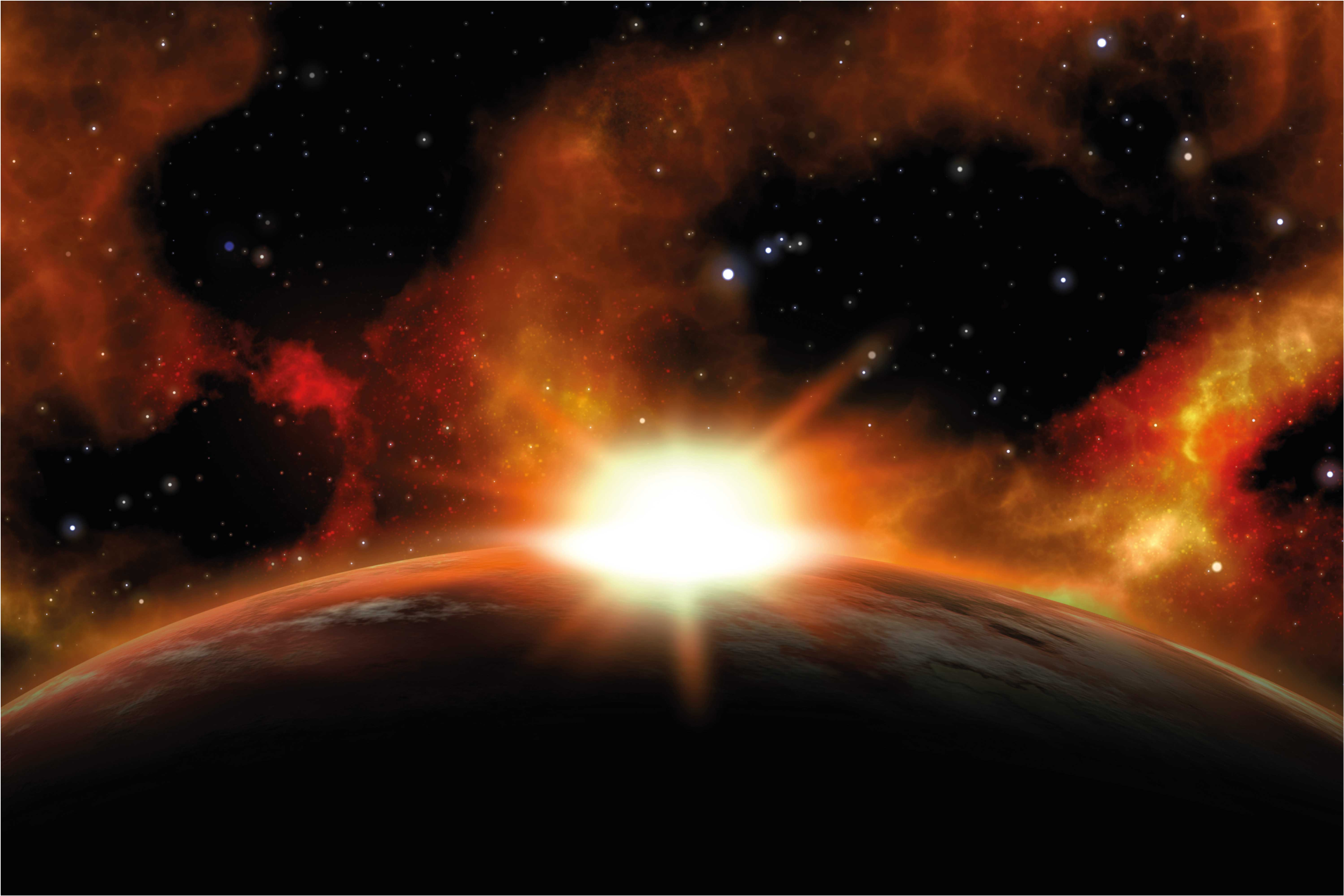 Vinyl Teppich Sterne himmlisches sonnenaufgangsglühen - TenStickers