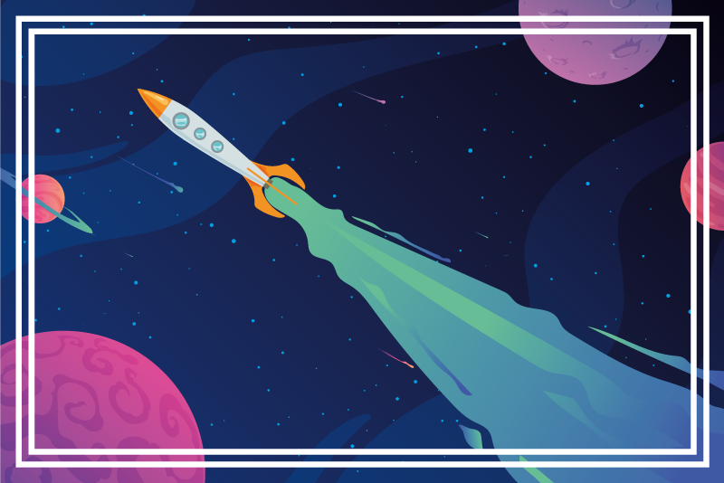 Vinyl Teppich Sterne raumschiff im orbit - TenStickers