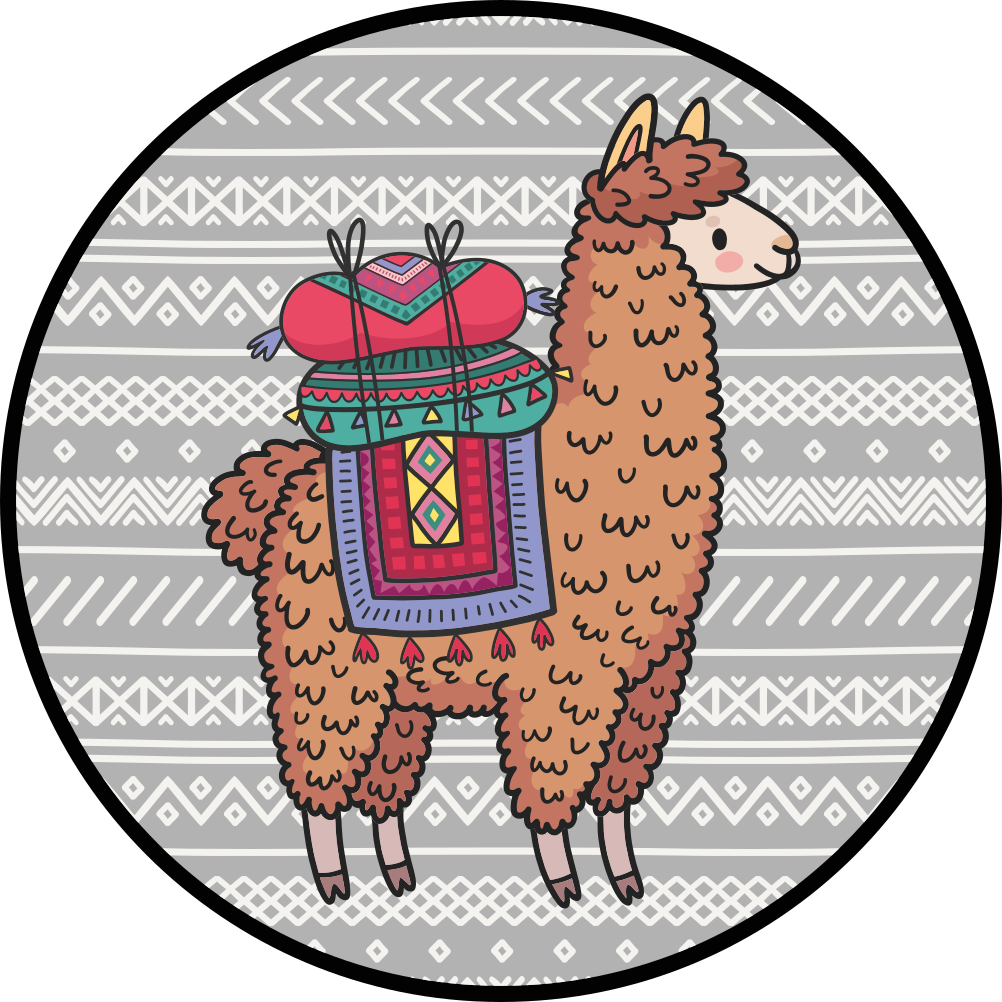 Vinyl teppich kindlich llama mit sattel - TenStickers
