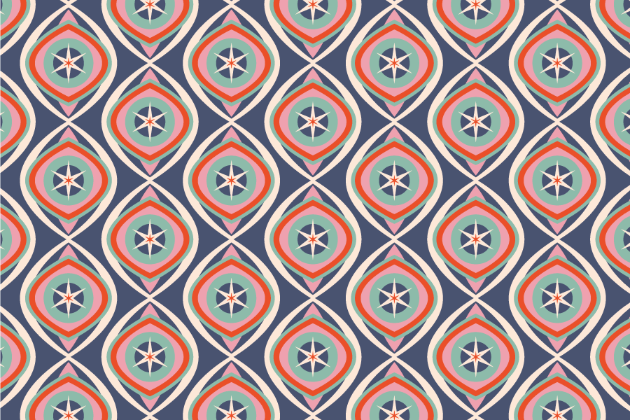Vinyl Teppich geometrisch buntes mustermedaillon - TenStickers