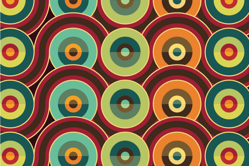 Vinyl Teppich geometrisch lebendiges kreisförmiges motiv - TenStickers
