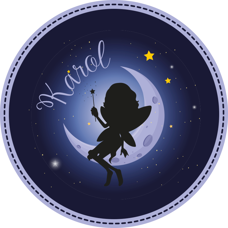Vinyl Teppich kindlich fee mondlicht mit namen - TenStickers