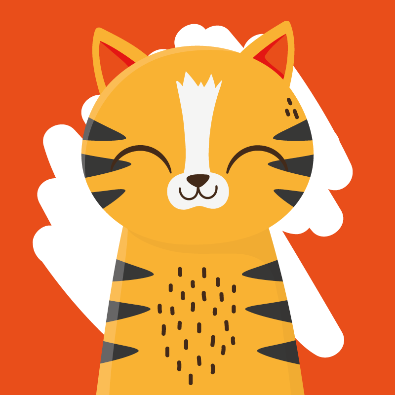 Vinyl Teppich Baby fröhliches tiger-design - TenStickers