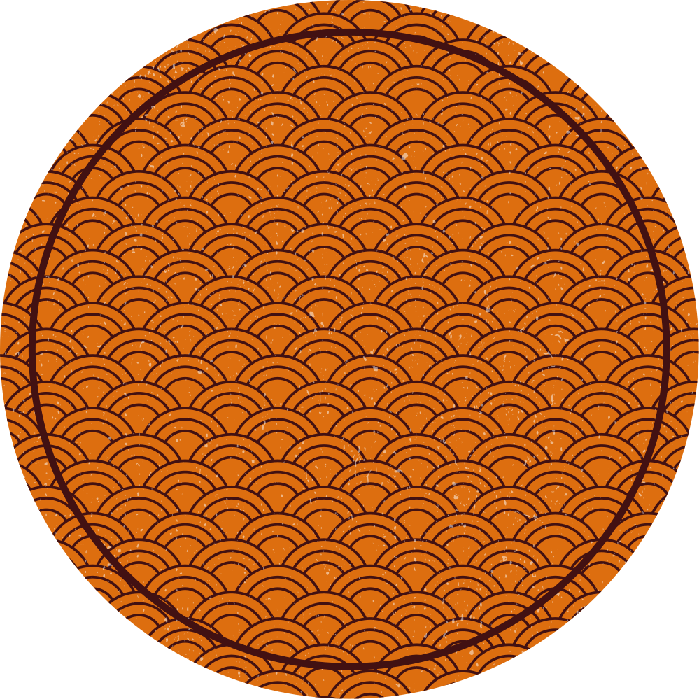 Vinyl Teppich rund orangefarbenes wellenmuster - TenStickers