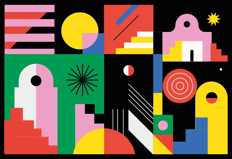 Vinyl Teppich geometrisch mutige, moderne formen - TenStickers