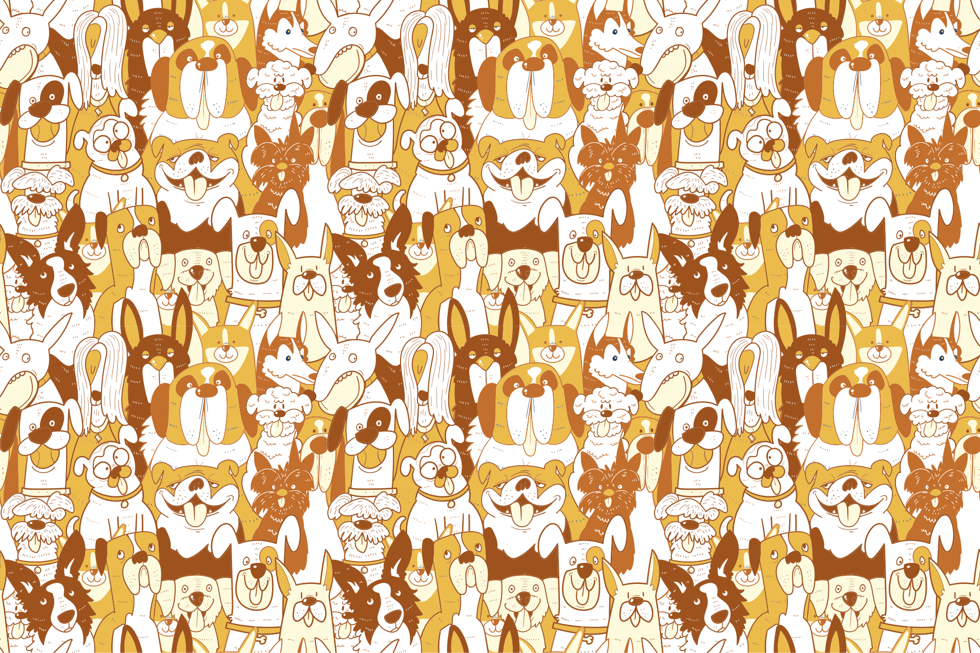 Vinyl Teppich Tiere braune haustiergesichter - TenStickers