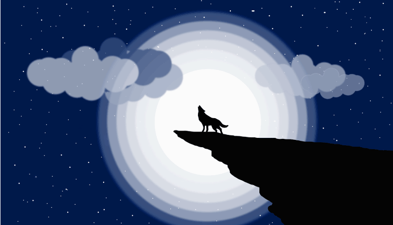 Vinyl Teppich Jugendzimmer halbmond heulen - TenStickers