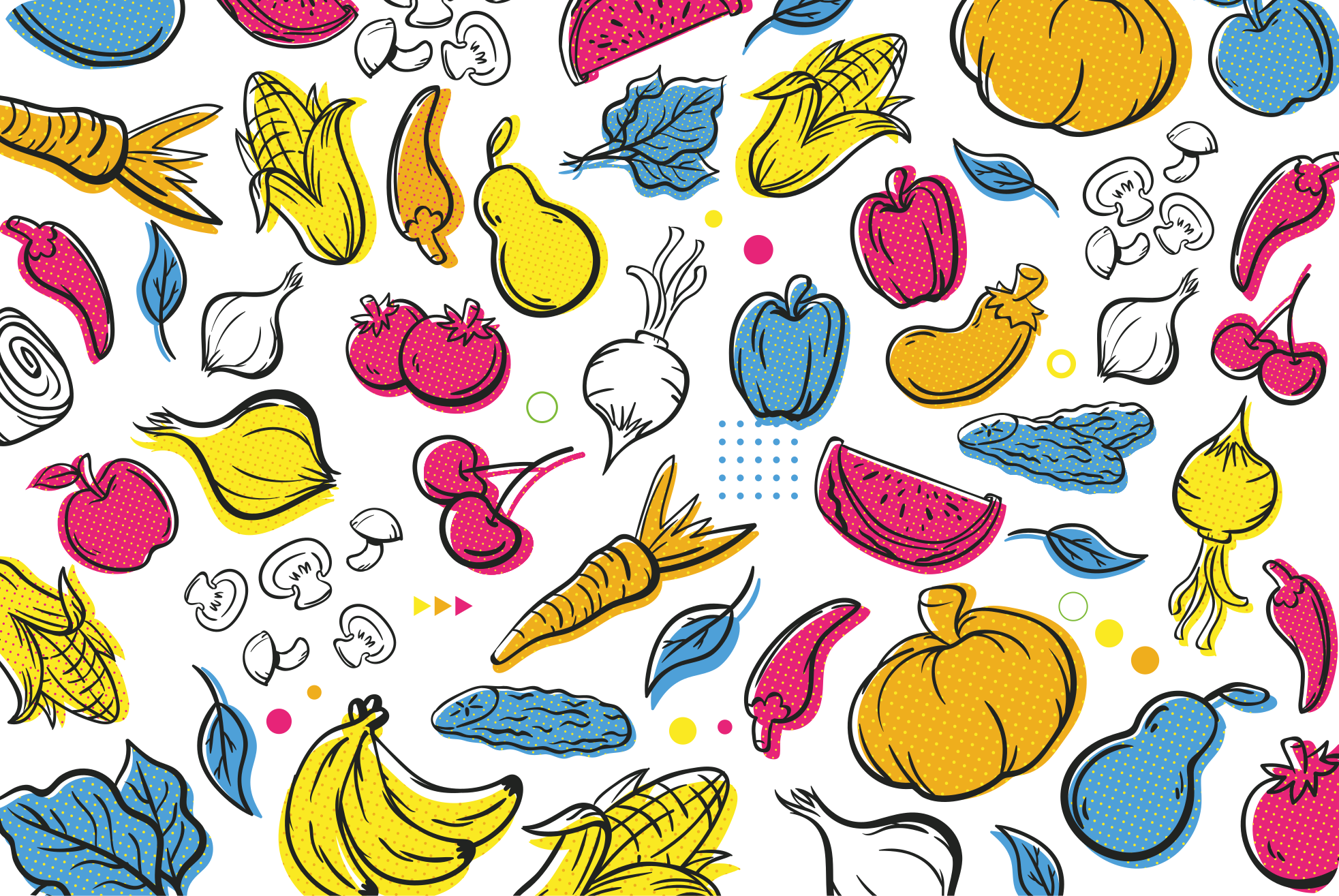 Vinyl teppich küche mit lebendiger obstillustration - TenStickers