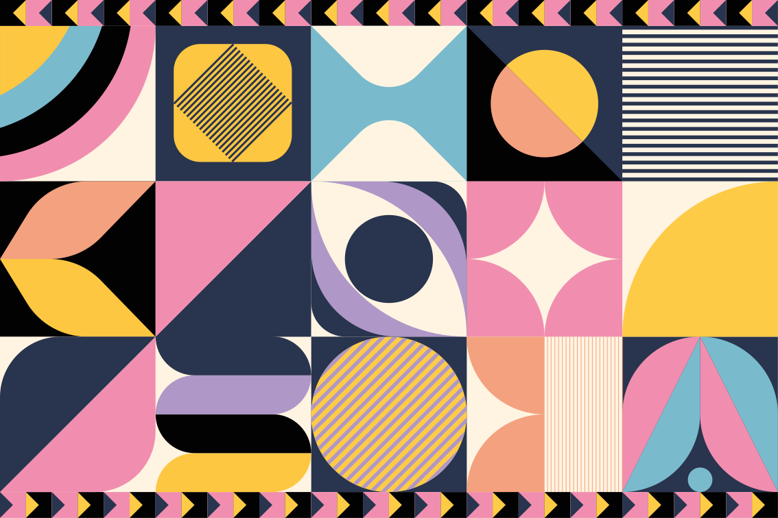 Vinyl teppich geometrisch farbsegmente - TenStickers