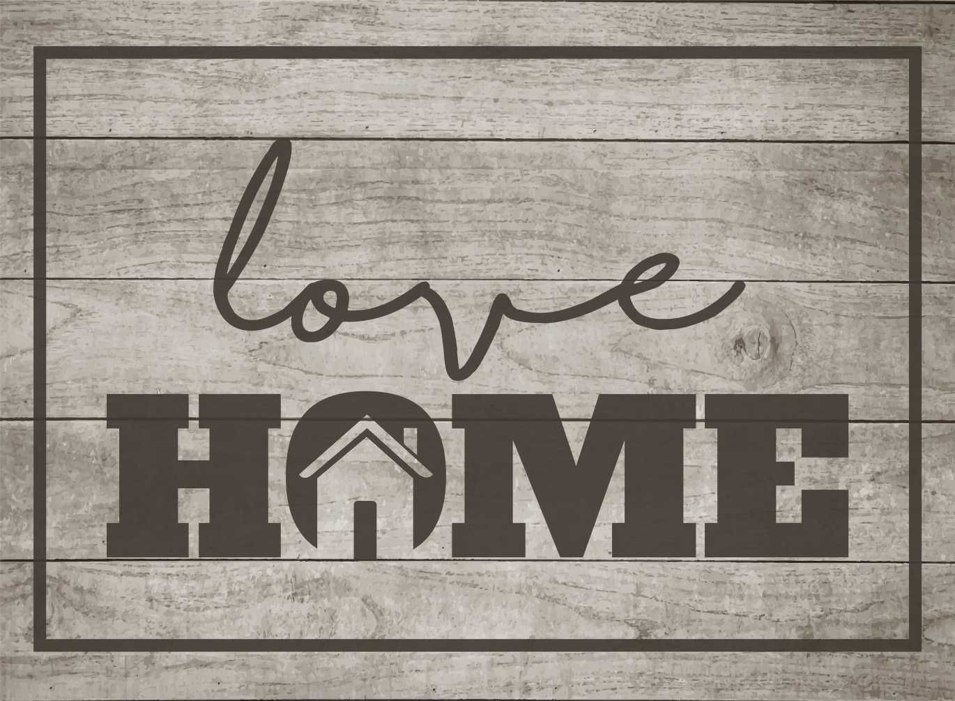 Vinyl Teppich Text holzliebe nach hause - TenStickers