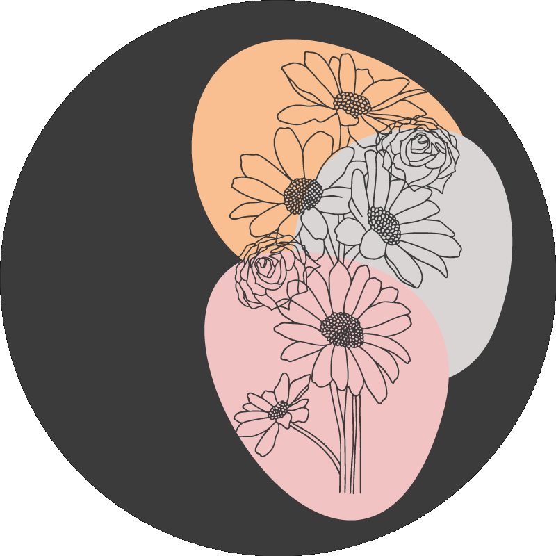 Vinyl Teppich Blumen kreiskomposition - TenStickers