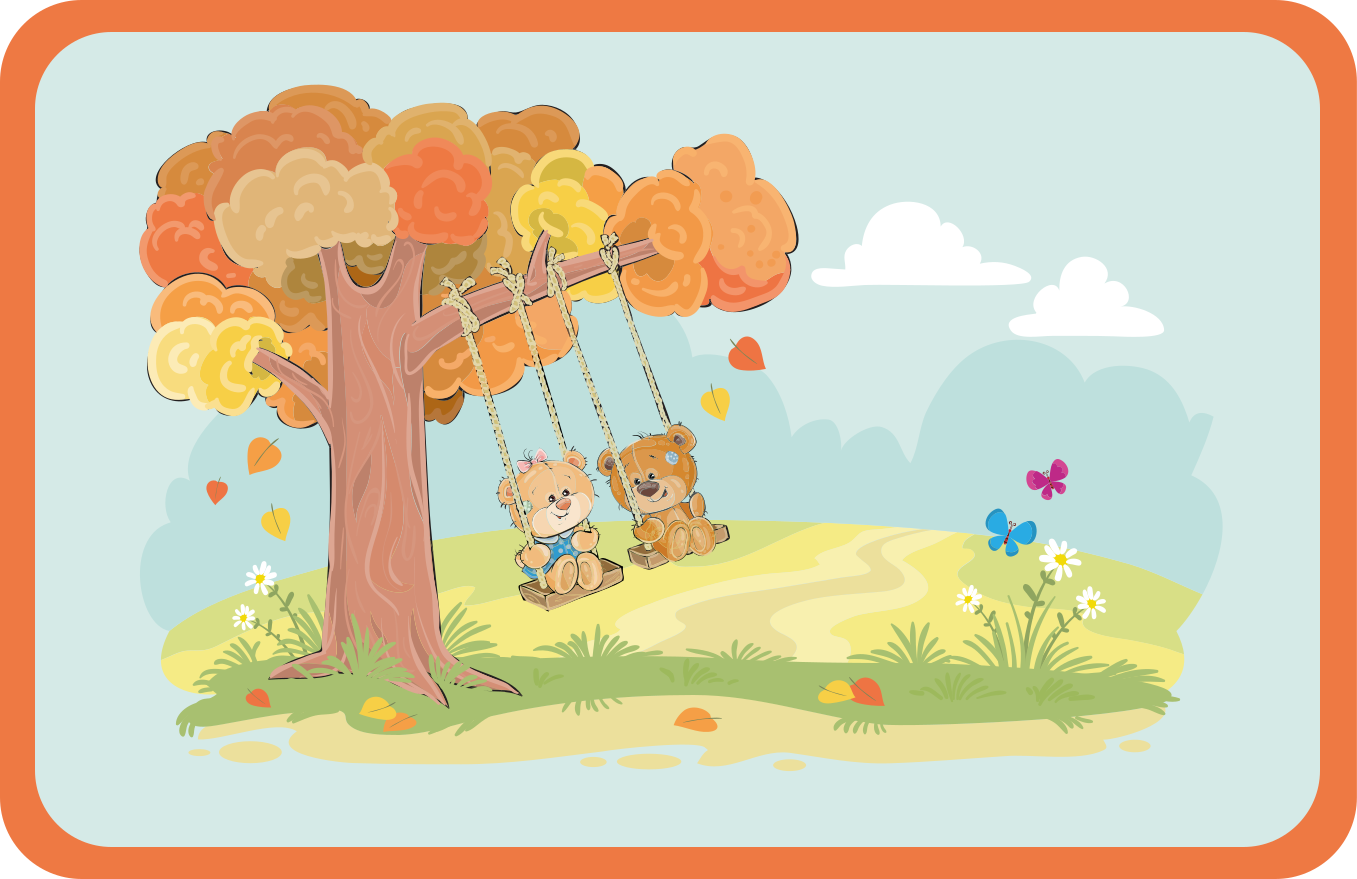 Vinyl Teppich Kinderzimmer babybären auf schaukeln - TenStickers