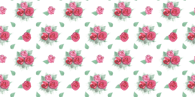 Vinyl Teppich Blumen satz von rosen - TenStickers