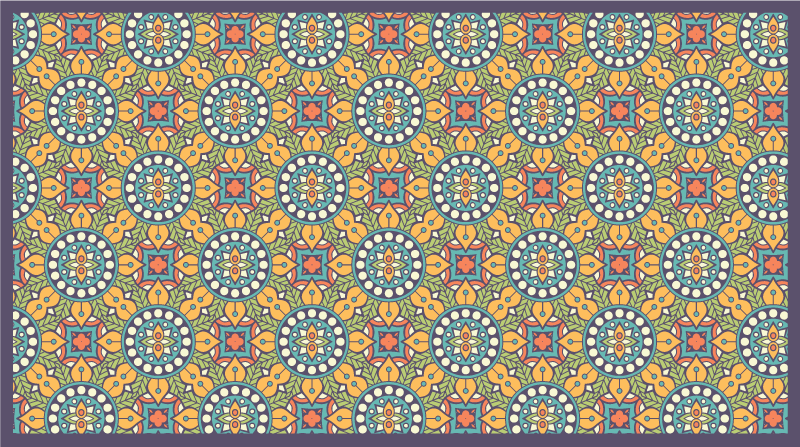 Vinyl teppich mosaik bunte gelbe komposition - TenStickers