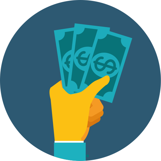 Vinyl Teppich kindlich hand hält bargeld - TenStickers