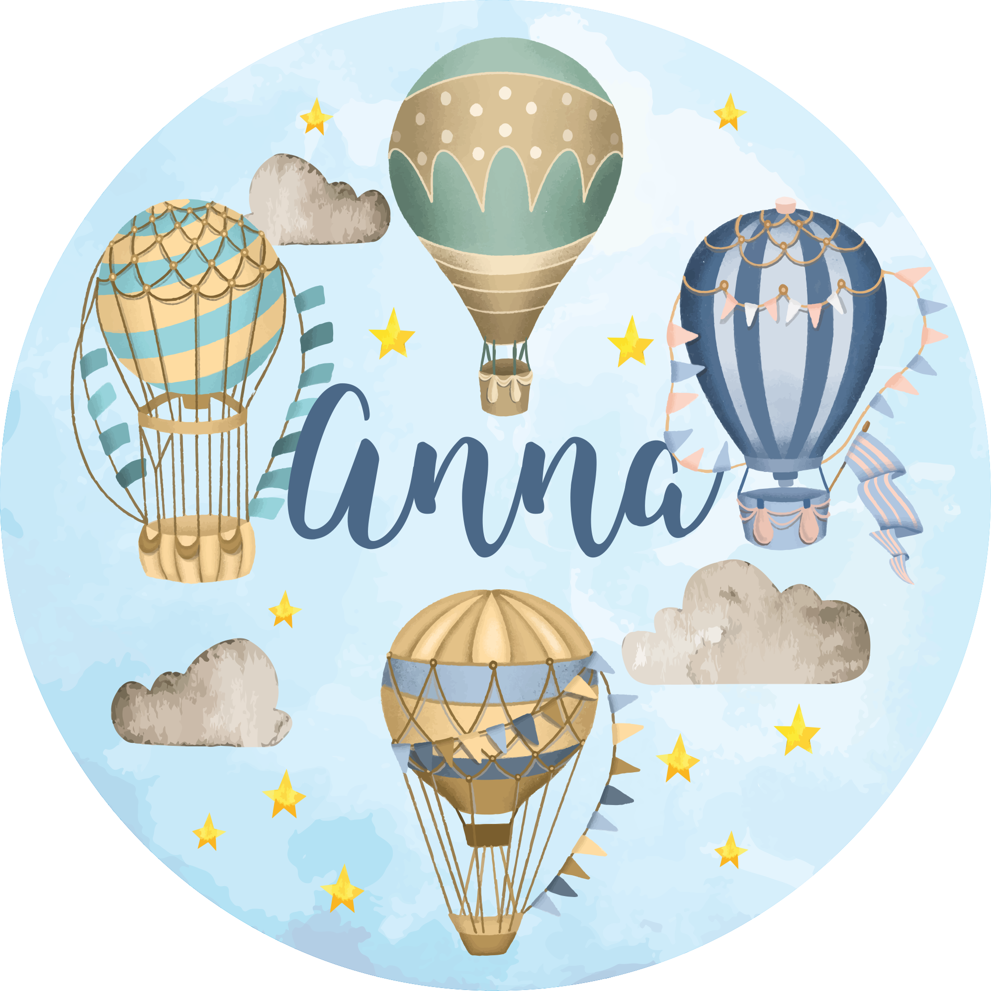 Vinyl Teppich mit Namen luftballon-fantasie - TenStickers