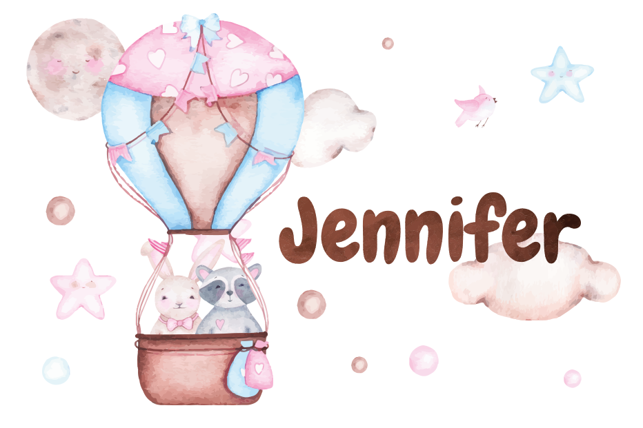 Vinyl Teppich mit Namen heißluftballonfahrt - TenStickers