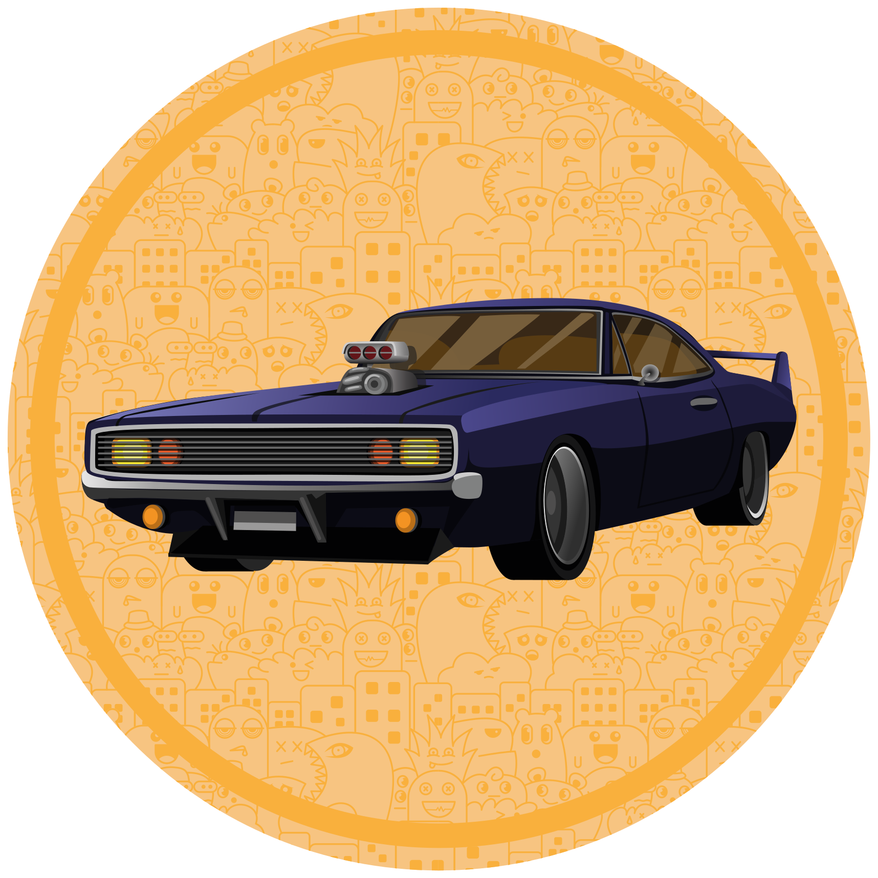 Vinyl Teppich Jugendzimmer klassisches muscle-car - TenStickers