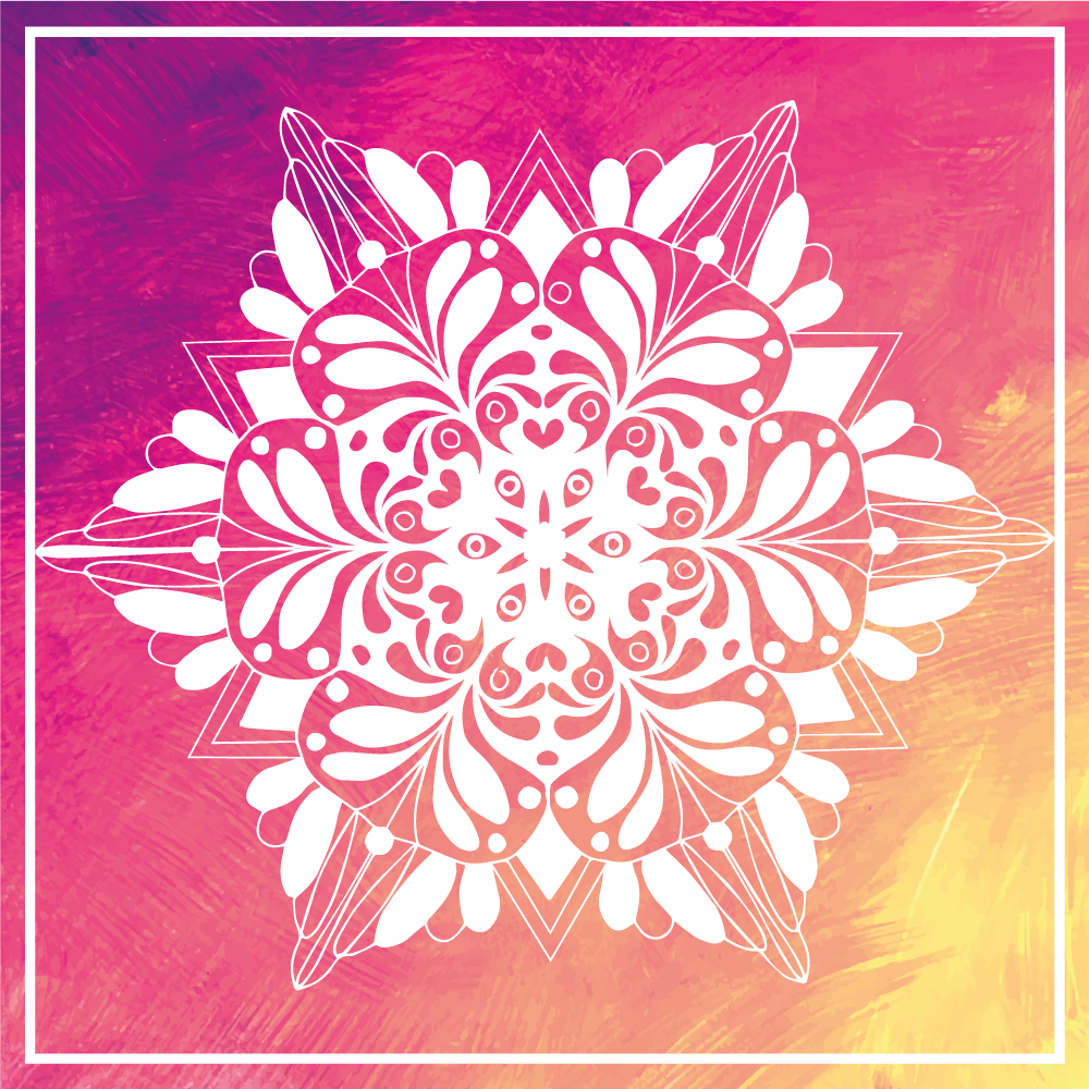 Vinyl Teppich Mandala aufwendiges botanisches arrangement - TenStickers