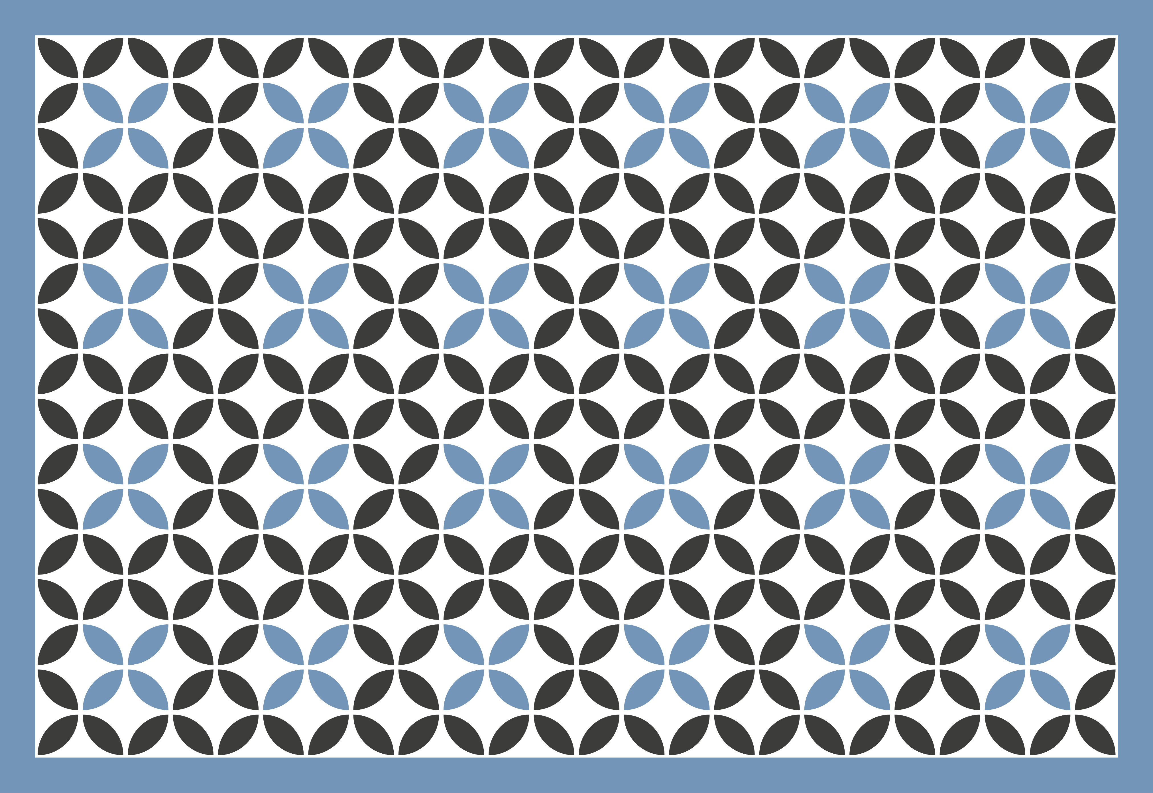Vinyl teppich geometrisch mit blauem kreismuster - TenStickers