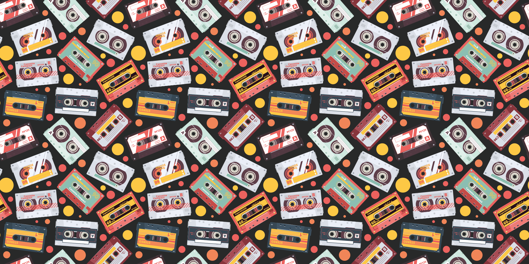 Vinyl teppich kindlich mit vintage audio kassetten - TenStickers