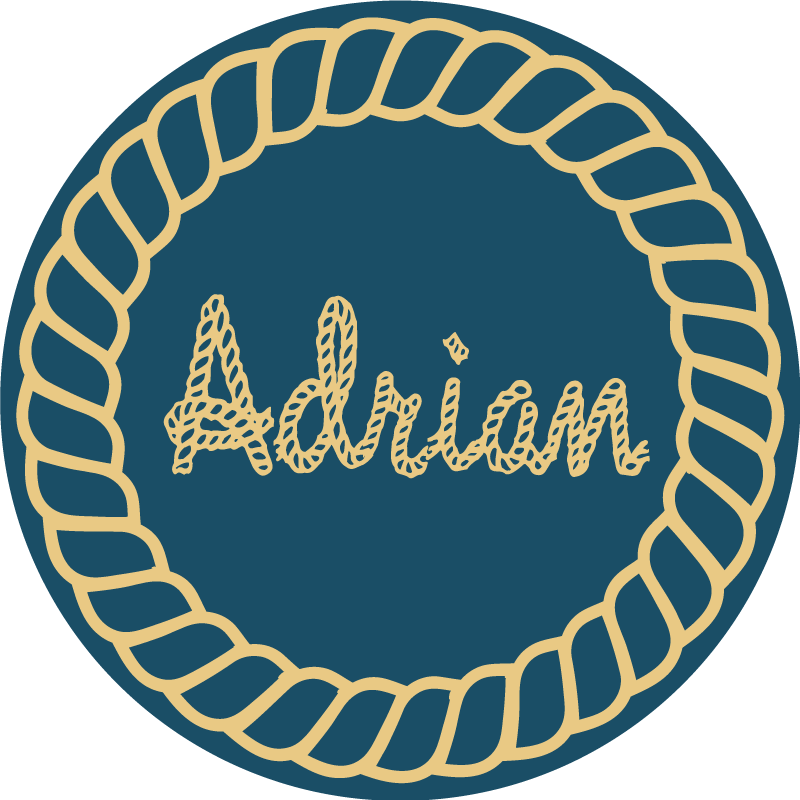 Vinyl Teppich kindlich kreisförmiger nautischer name - TenStickers