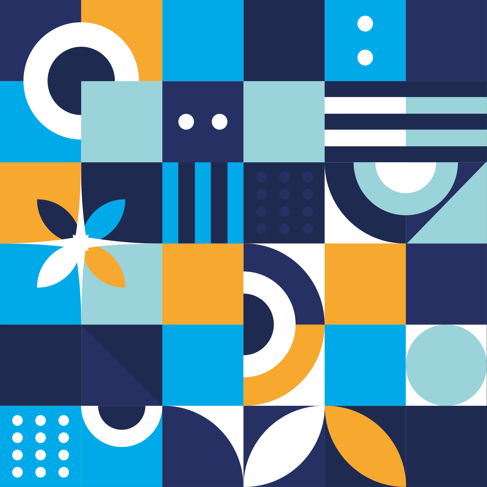 Vinyl Teppich Fliesenoptik geometrische farbformen - TenStickers