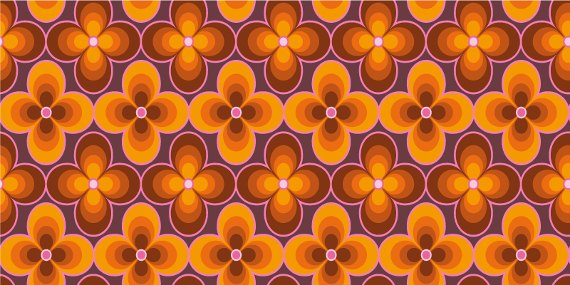 Vinyl Teppich Vintage retro-blumenmuster - TenStickers