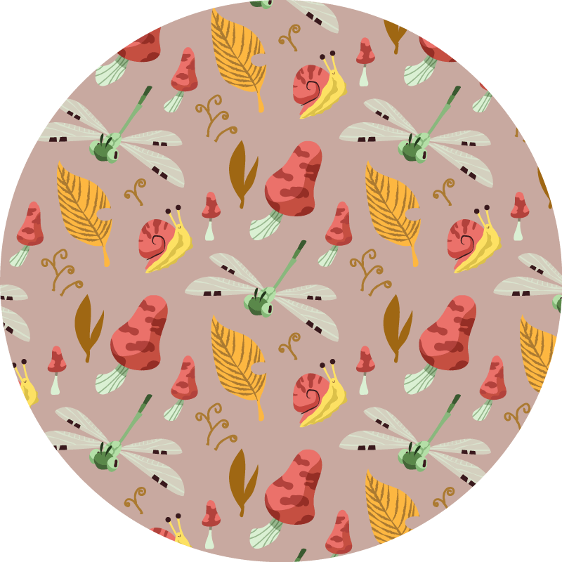 Vinyl Teppich Natur beige waldelemente - TenStickers