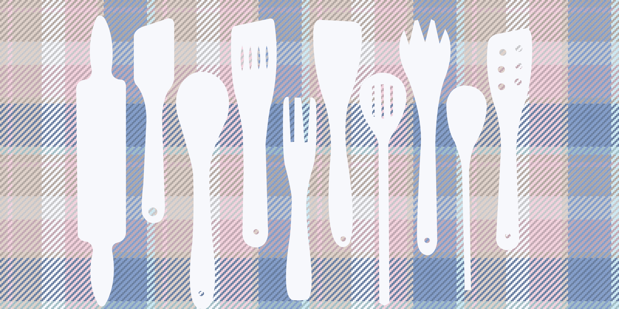 Vinyl Teppich Küche kochgeschirr-silhouetten - TenStickers