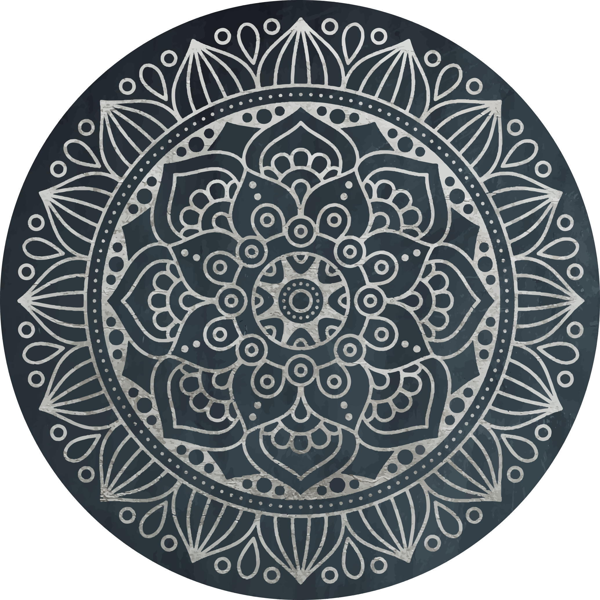 Vinyl Teppich Mandala kompliziertes graues konzept - TenStickers