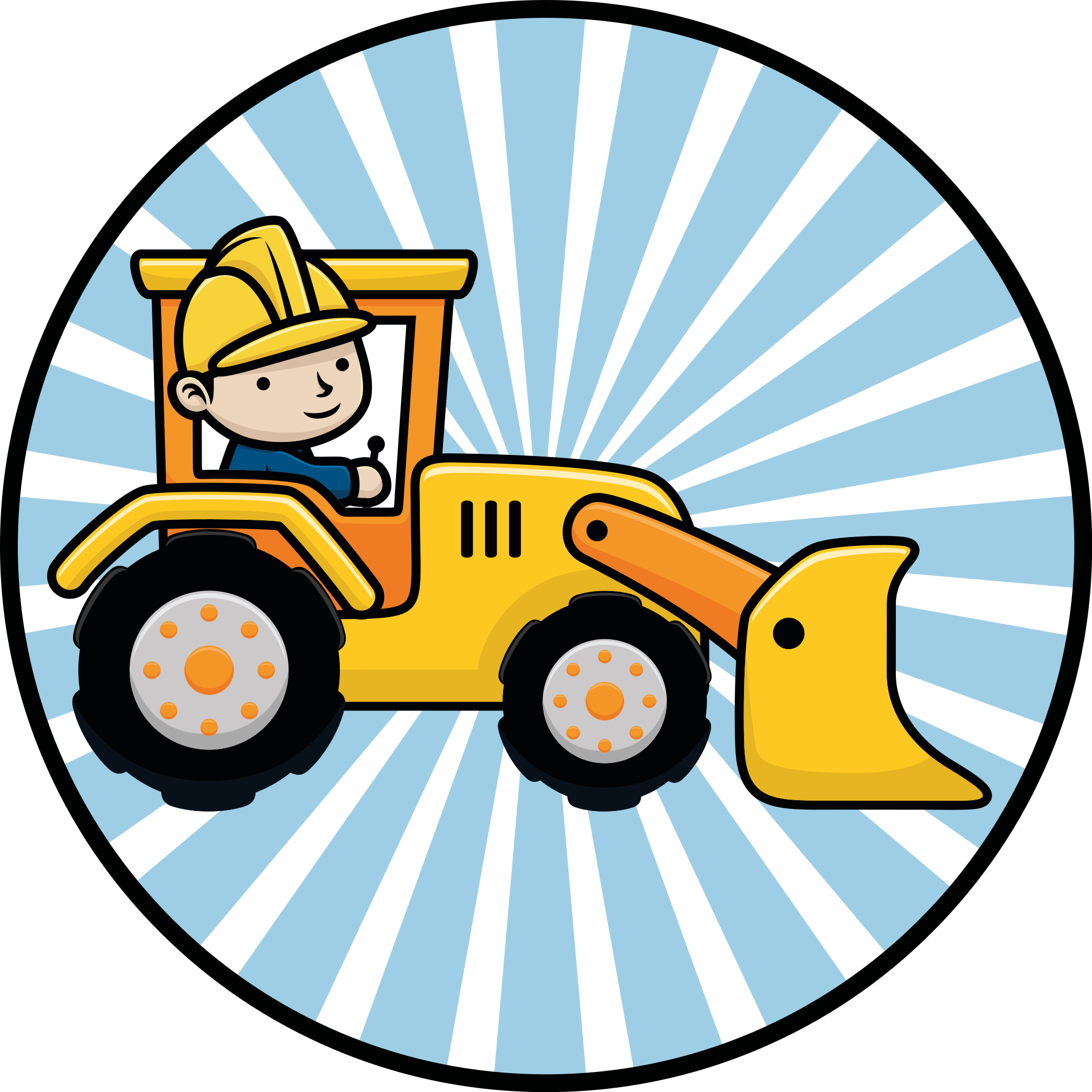 Vinyl Teppich Kinderzimmer lustiges baufahrzeug - TenStickers