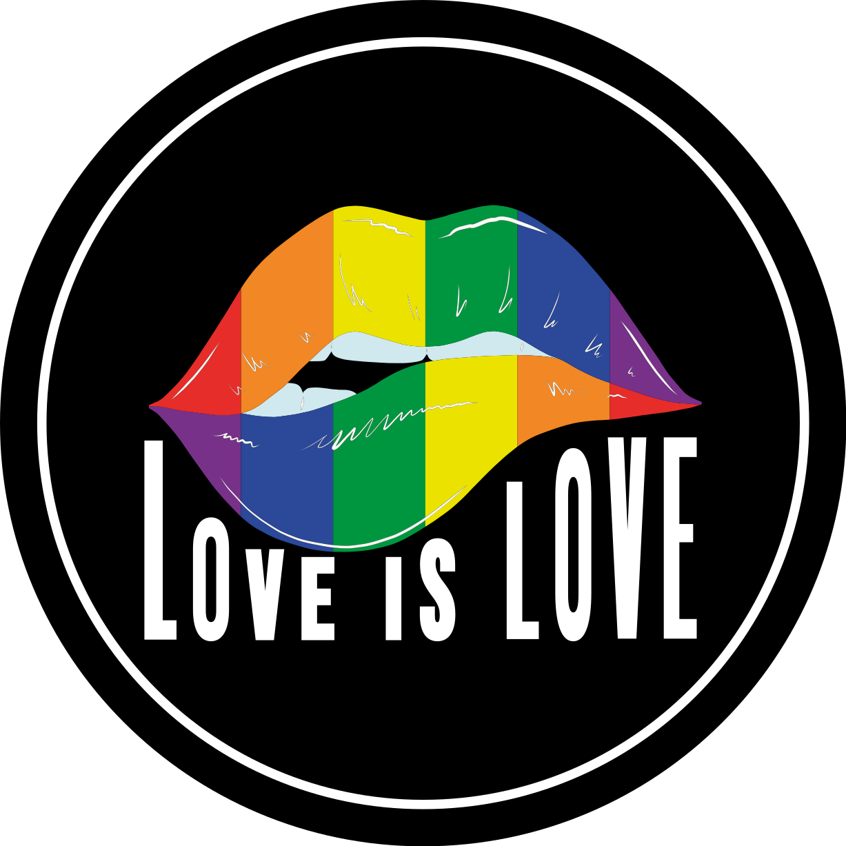 Vinyl Teppich Text buntes lippenmotiv - TenStickers