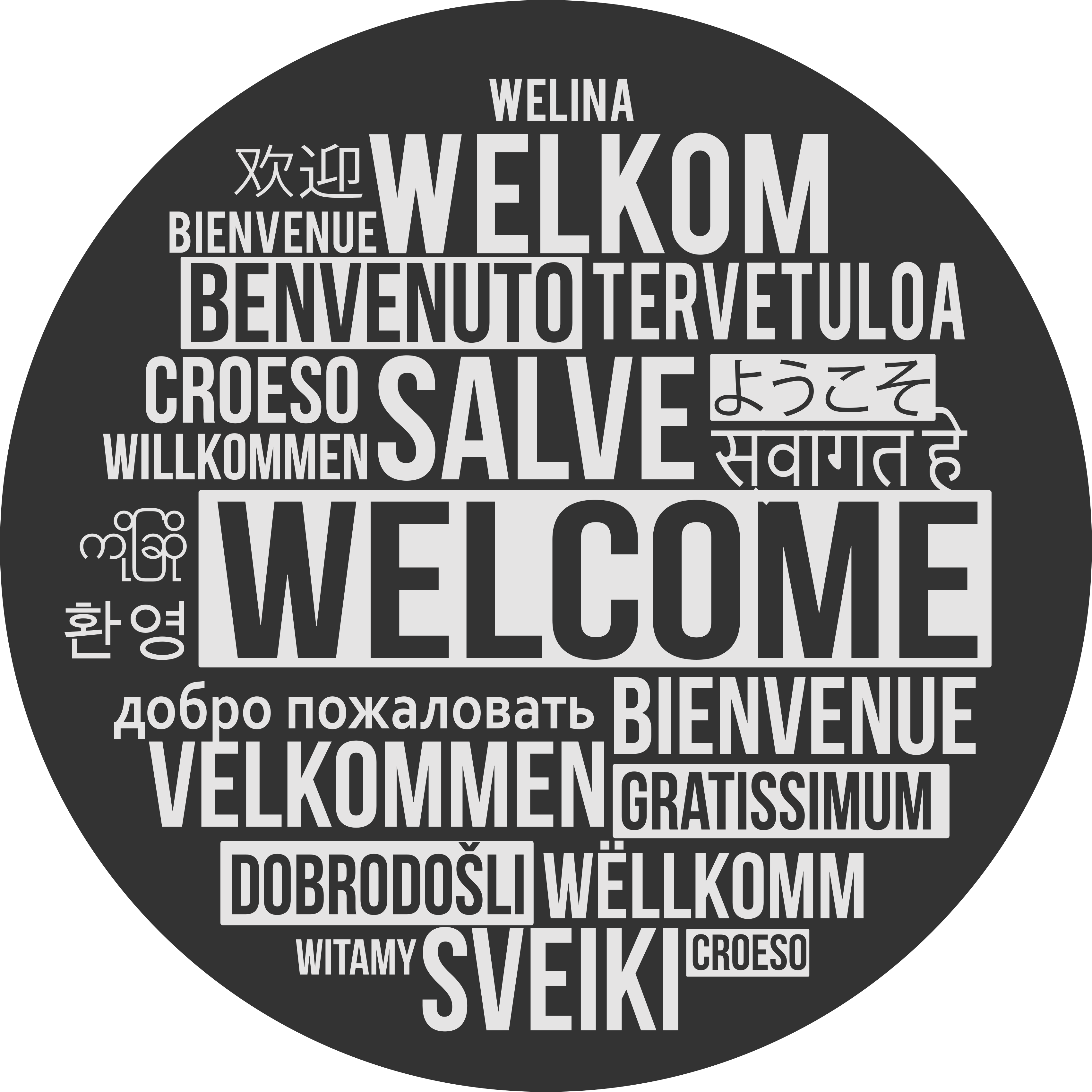Vinyl Teppich Eingang begrüßung in anderer sprache - TenStickers