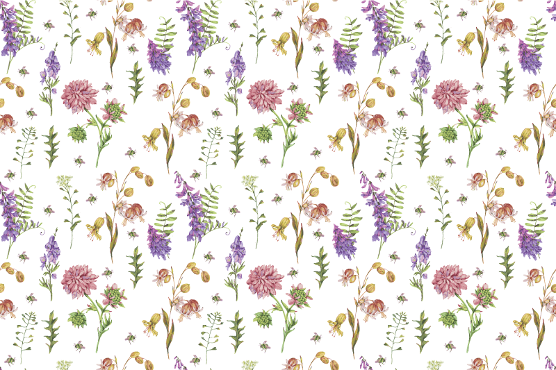 Vinyl teppich blumen lebendige blumenkomposition - TenStickers