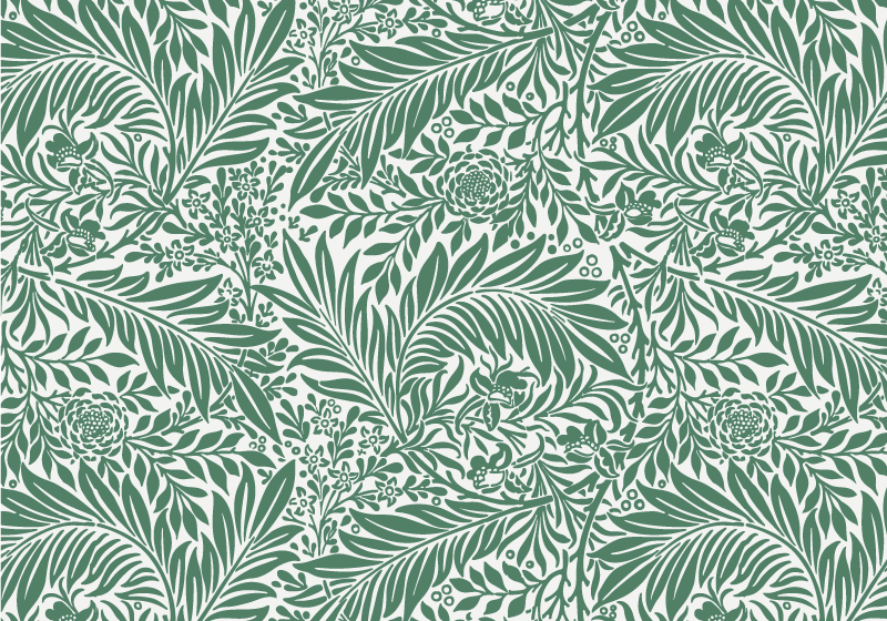 Vinyl Teppich Blumen grünes laubmuster - TenStickers