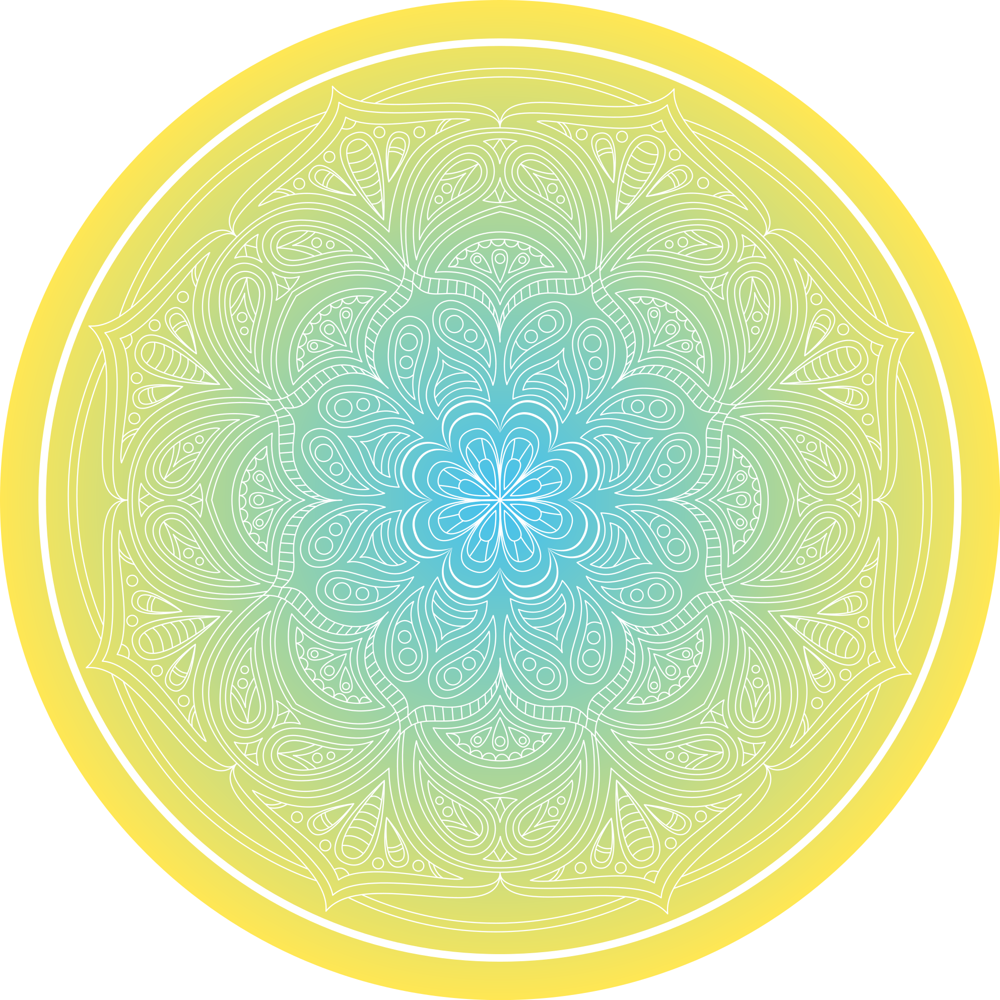 Vinyl Teppich Mandala kompliziertes blumenmuster - TenStickers