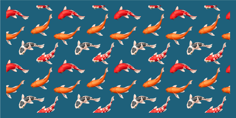 Vinyl Teppich Natur koi-fisch-muster - TenStickers