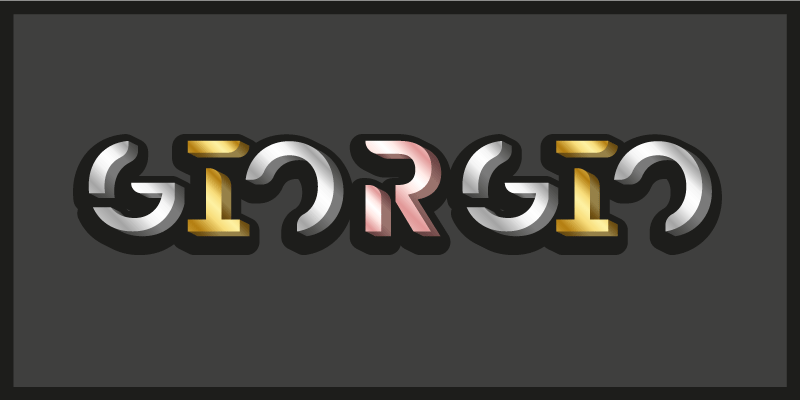 Vinylteppich mit Name 3d-mockup-silber-gold-schriftart - TenStickers