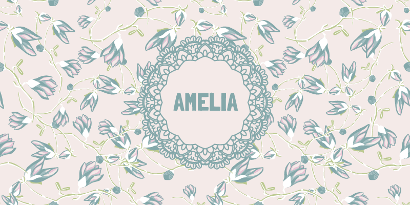 Vinyl Teppich Schlafzimmer blumenmuster mit namen - TenStickers