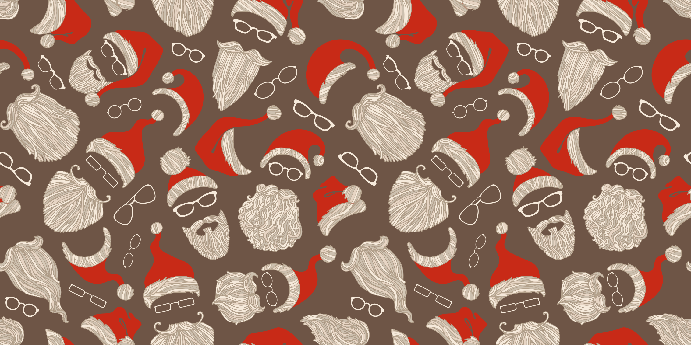 Vinyl Teppich Weihnachten weihnachtsmann-gesichter-muster - TenStickers