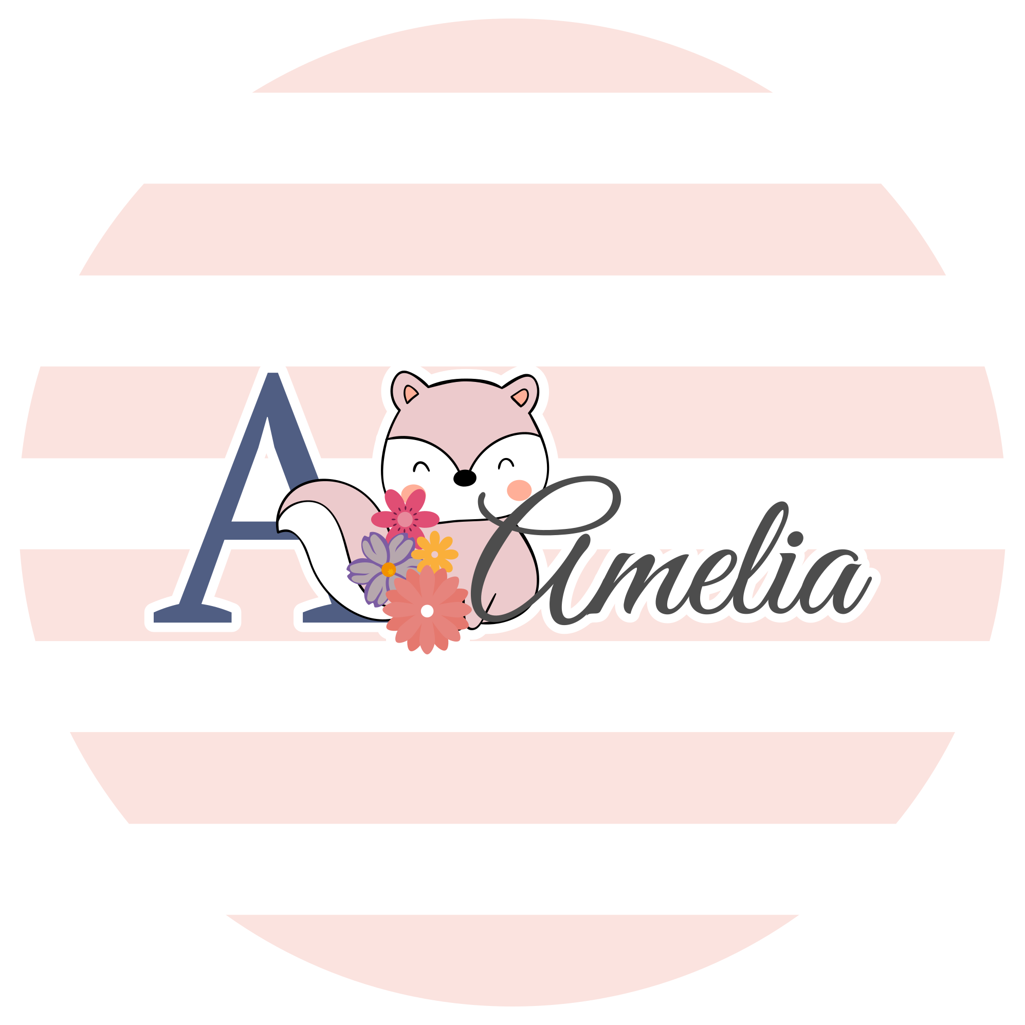 Vinyl Teppich mit Namen anpassbares fuchs-design - TenStickers