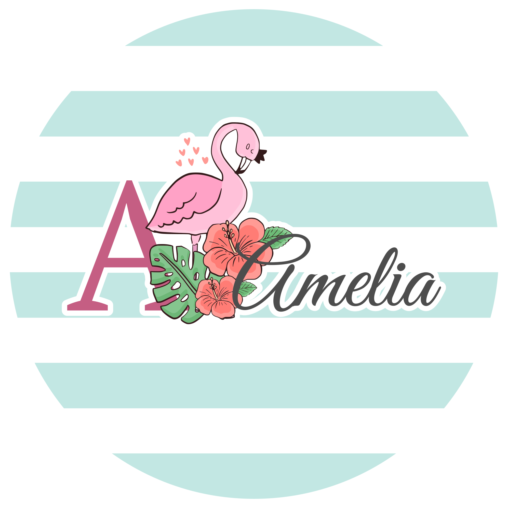 Vinyl Teppich mit Namen flamingo-dekor - TenStickers