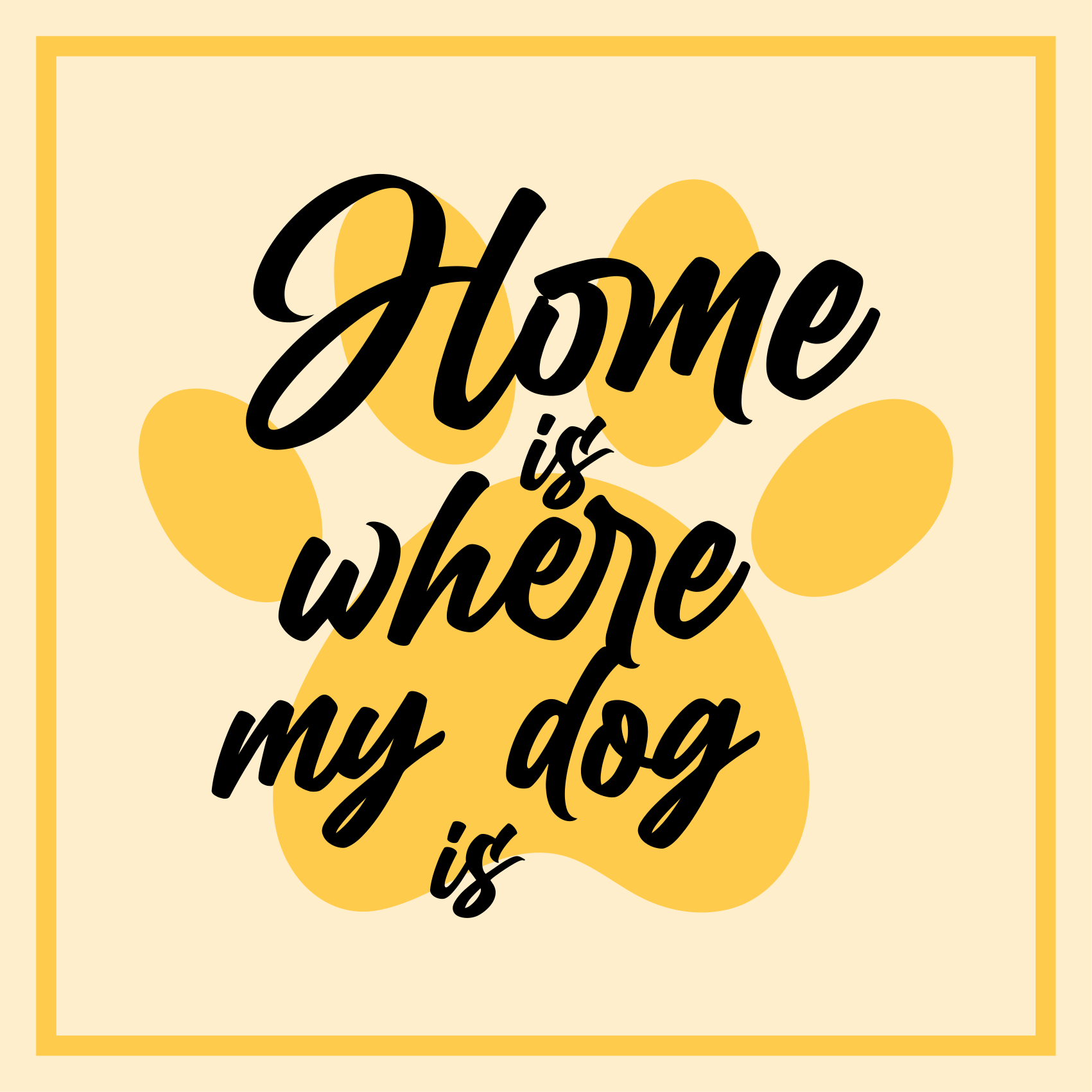 Vinyl Teppich Eingang zuhause, wo mein hund ist - TenStickers