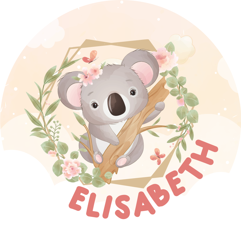 Vinyl teppich mit namen niedliches koala kunstwerk - TenStickers