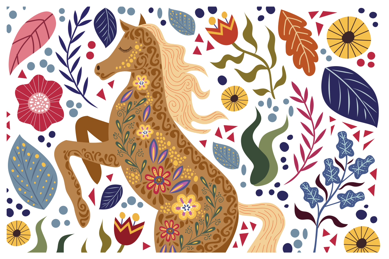 Vinyl Teppich Tiere majestätisches pferdekunstwerk - TenStickers