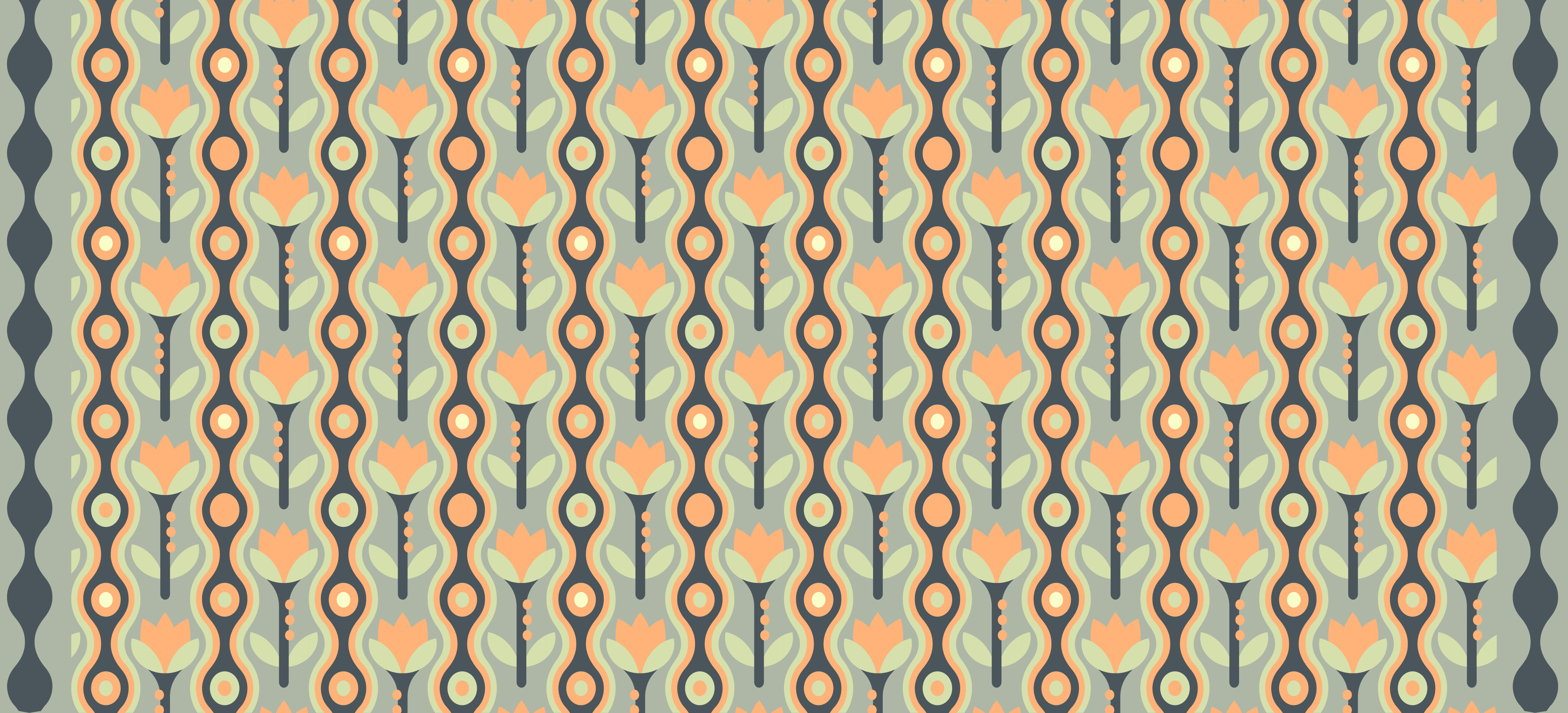 Vinyl Teppich Jugendzimmer stilisiertes blumenmuster - TenStickers