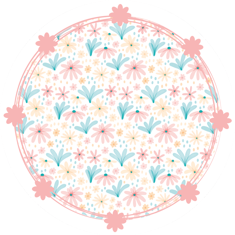 Vinyl teppich blumen sanftes blütenmuster - TenStickers