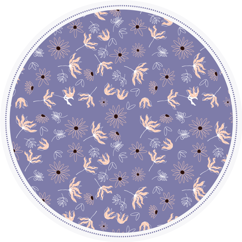 Vinyl teppich blumen lila floral muster - TenStickers